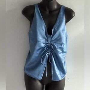 Nanushka Blue Ruched Tank Top BNWT